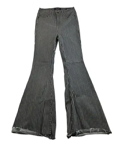 Judy Blue 5 / 27 Jeans Super Flare Leg Striped High Rise Raw Hem Boho Hippie