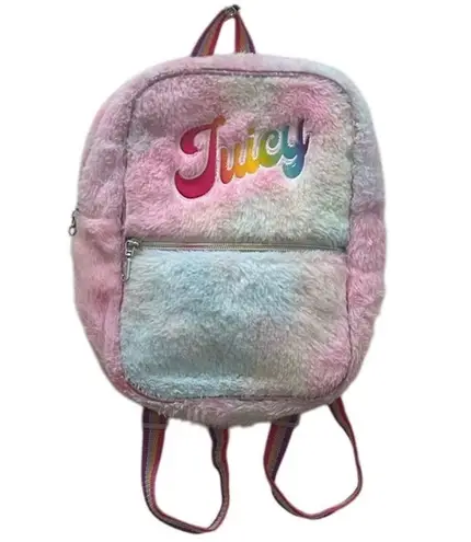 Juicy Couture  Fluffy Plush Rainbow Mini Backpack - Image 1