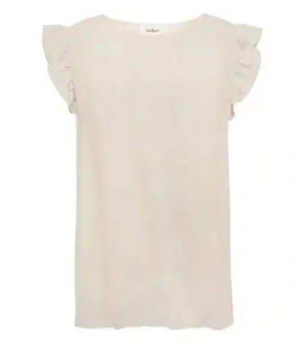 Ba&sh Fani Ruffle-trimmed Crepe Top in Cream