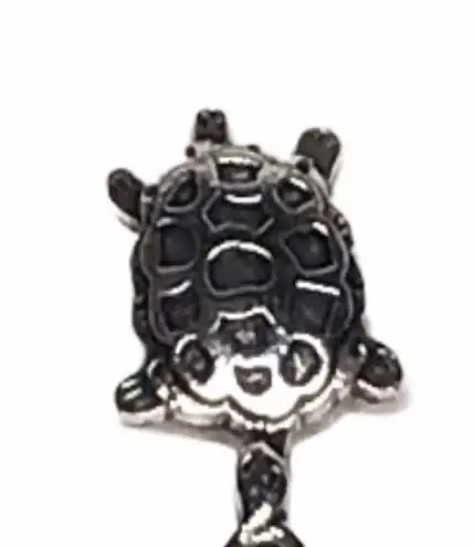 Hand Crafted Necklace Turtle Pendant Silk Cord #3