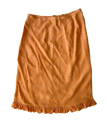 American Outpost Vintage 90s Orangeish pink floral skirt with a side slit š„