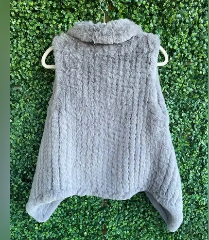 Current Air - Anthropologie | Draped Collar Faux Fur Vest in Gray - NWT