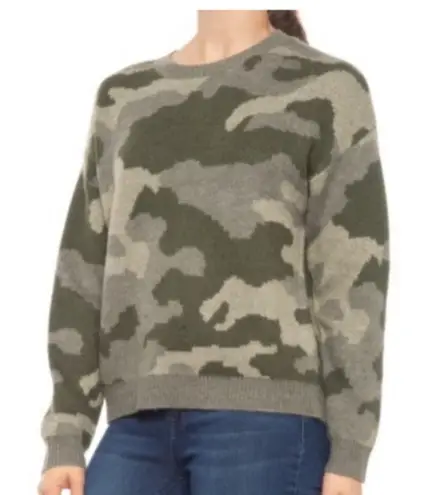 Lucky Brand  Wool Blend Camo Crewneck Sweater Small Retro Grunge - Image 1