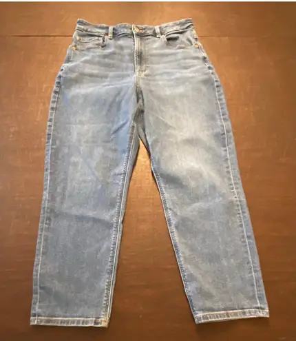 American Eagle Mom Jeans Women’s 12 Short High Rise Stretch Tapered Leg Blue