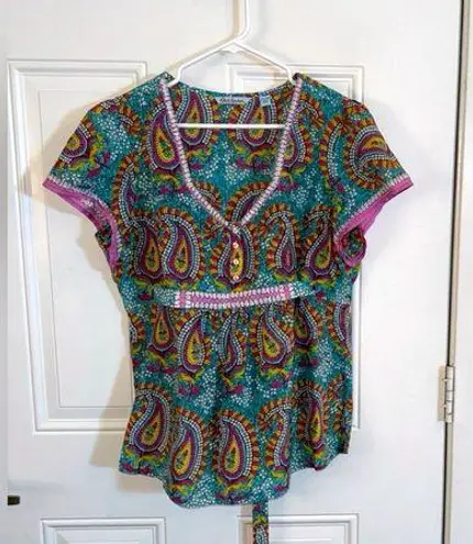 Robert Graham Women's  Size XL Multi-Color Paisley Blouse