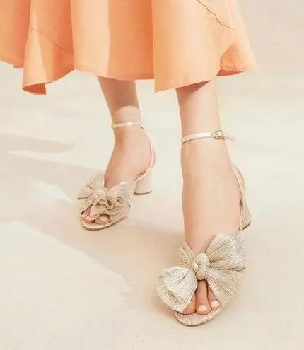 Loeffler Randall Dahlia Ankle Strap Knotted Sandal in Platinum, Size 12