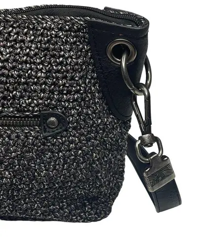 The Sak new ᯾ Indio Small Crochet Tote Handbag Bag ᯾ Urban Static Charcoal Knit