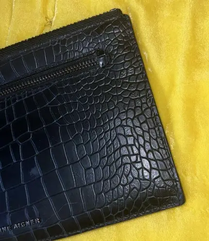 Etienne Aigner Croc Embossed Large Clutch