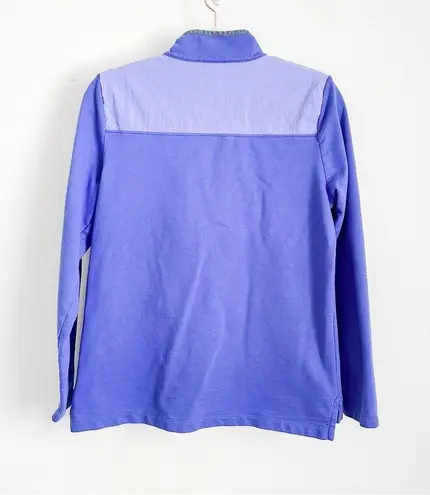 L.L.Bean  Periwinkle Blue Purple chambray collar Rugby Pullover Top sz Small