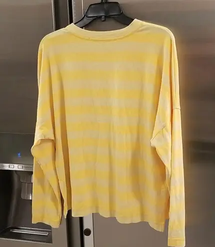 Michael Stars 💕💕 Long Sleeve Striped Pattern T-Shirt ~ Saffron Yellow Stripes