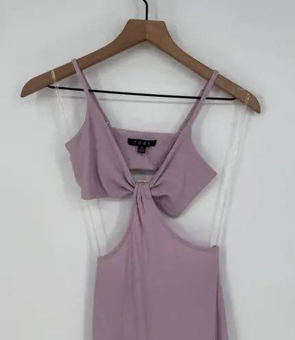 FORE Lilac Cutout Sleeveless Ribbed Knit Maxi Dress XS Bodycon Summer Purple