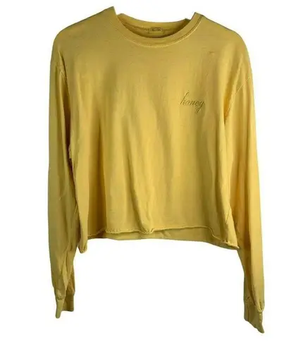 Brandy Melville  John Galt Camila Yellow Honey Crop Long Sleeve T-Shirt One Size