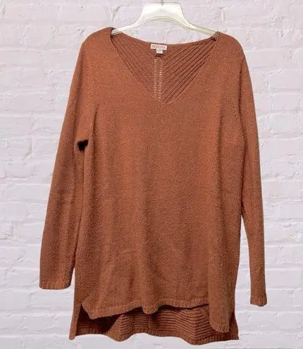 Merona  rust orange brown knit V neck pullover sweater top sz XXL