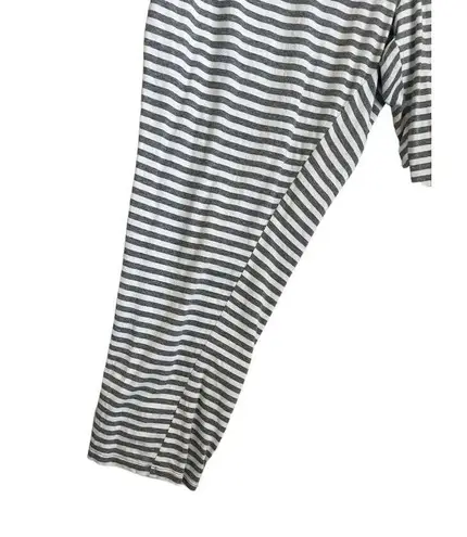 Liz Claiborne  Women Lounge Pants XL Gray Striped Straight Leg Cozy Comfort