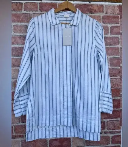 Poetry STRIPE BUTTON THROUGH SHIRT SIZE 8