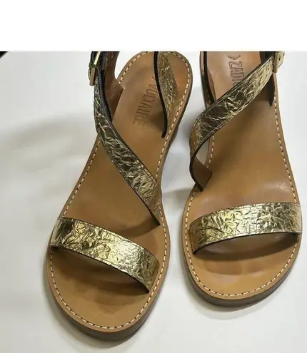 Zadig & Voltaire  Cecilia Caprese Sandal In Gold Wrinkle Leather Sz EU40 US9