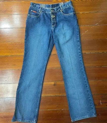 LawMan Vintage Western Denim Button & Stitch Rodeo Star Accented Jeans Sz 32