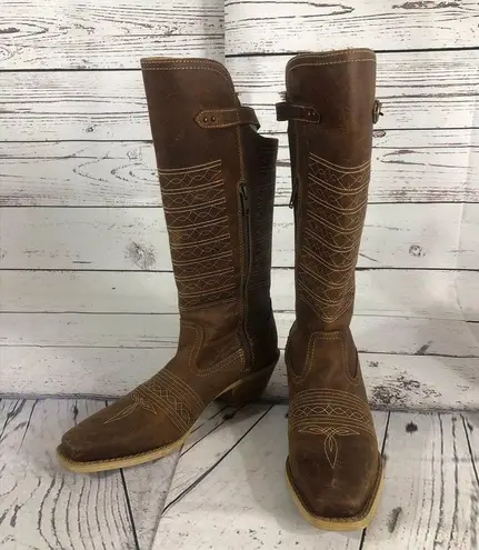 Durango  Crush 14 Inch Vintage Brown Belted Collar Western Boot DRD0203 size 8