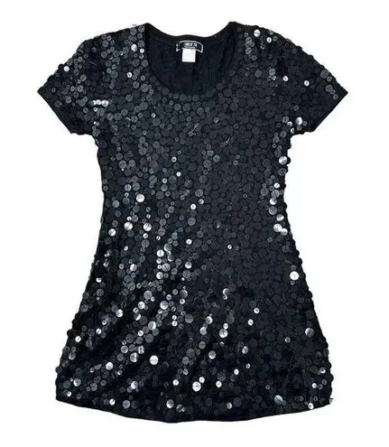Fumblin' Foe Black Short Evening Dress Large Sequin Small