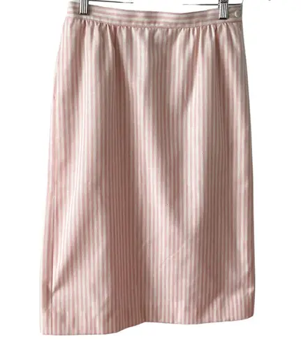 Pendleton  Vintage Silk Blend Pink & White Pinstripe Pencil Skirt size 6 S small