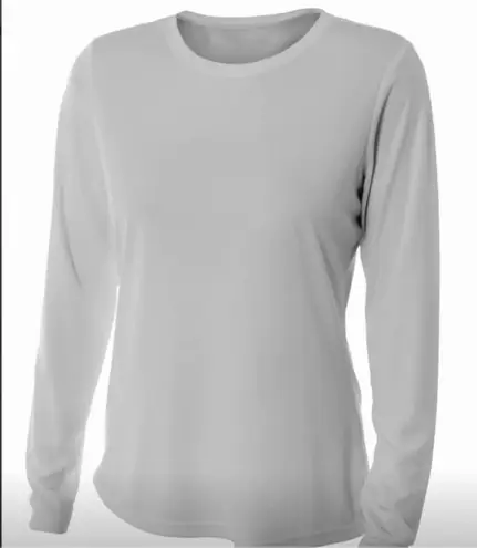 A4 Silver Long Sleeve Performance Crew Tee Size XXL