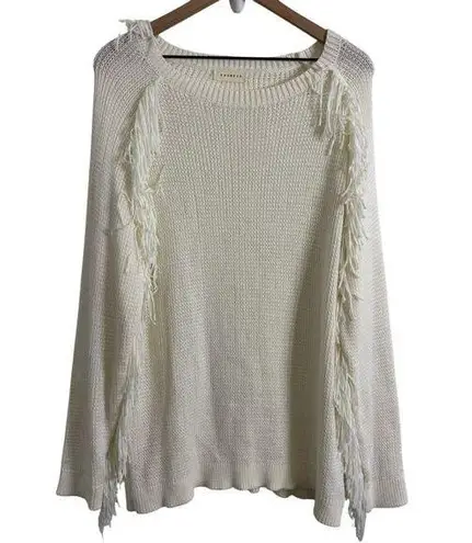 Prómesa Promesa White Fringe Knit Sweater Size XL