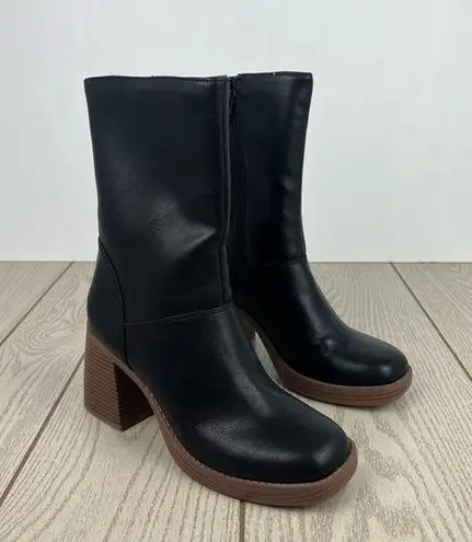 Sun + Stone Women's Aleenn Dress Booties 8.5M Black Smooth $90 Size 8.5