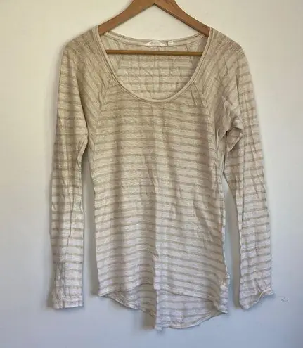 Athleta | Linen Striped Long Sleeve sz Small