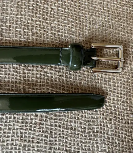 Green Patent Leather Skinny Dress Belt S/M 30