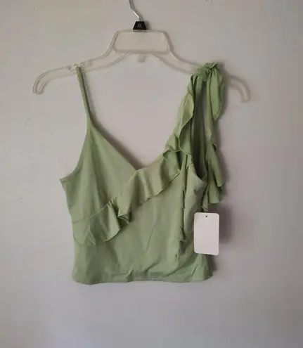 Gaze USA Gaze Green Ruffle Tank Top NWT