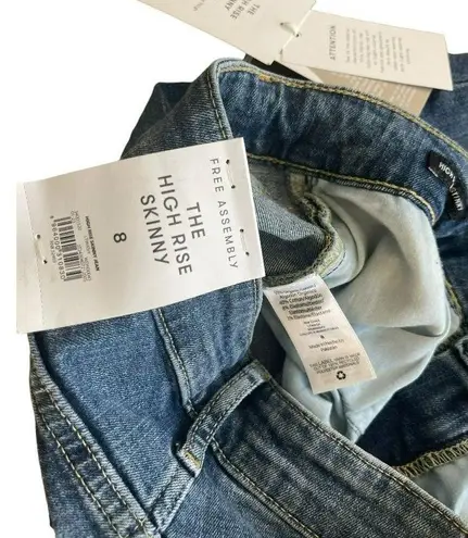 Free Assembly Size 8 Jeans The High Rise Skinny Blue Denim Organic Cotton Womens