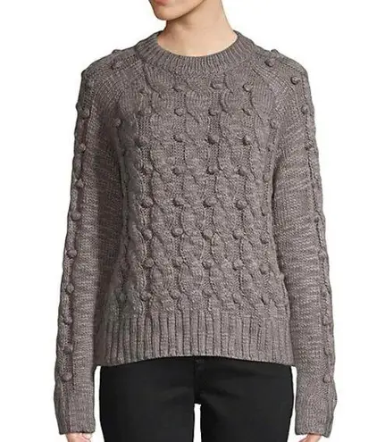 John + Jenn  Cable-Knit Crewneck Sweater Long Sleeves Pom Pom Bubble size XS