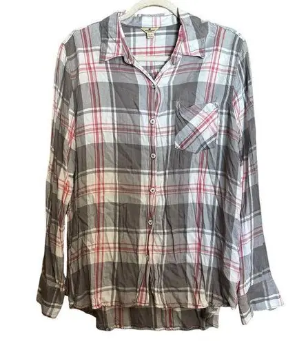 Woolrich  Top Womens XL Multicolor Plaid Button Up Shirt Rayon Long Sleeve Blouse