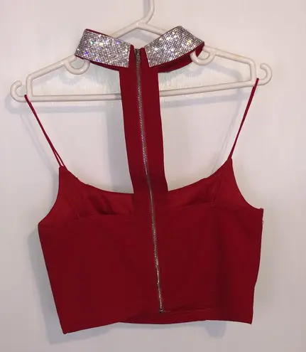 ENTRY Red Two Piece Rhinestone Set Size Small