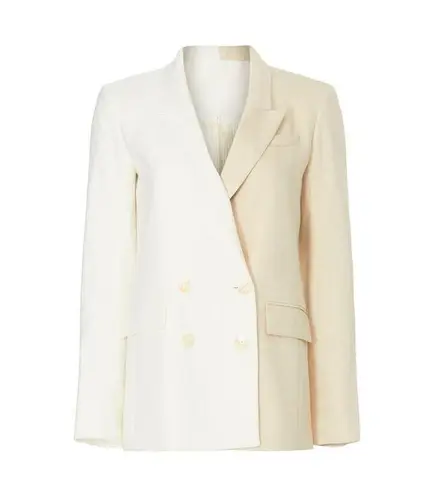 Veronica Beard Off-White Tan Two-Toned Braeton Dickey Jacket Blazer Size 8