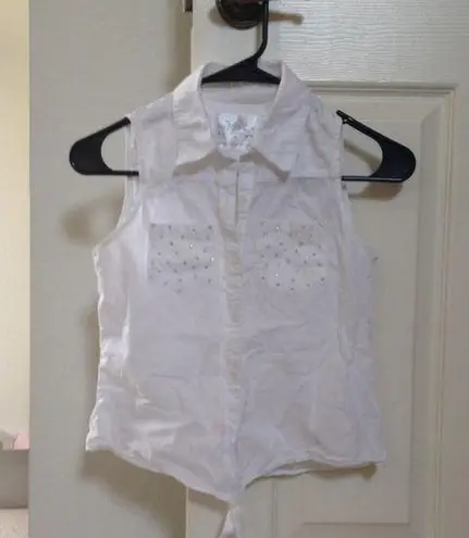 Justice white lace tank top