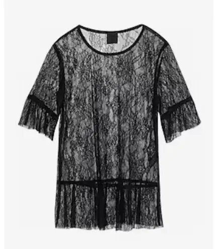 Anna Sui lace drop waist top black