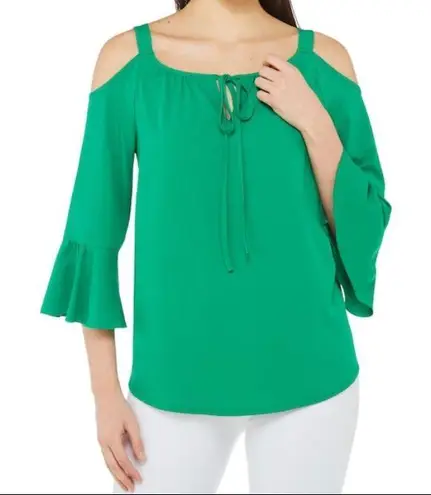 Peter Nygard Nygard 3/4 bell sleeve cold shoulder top.