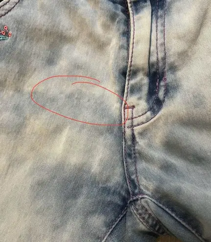 Vintage Magic Garden Acid Wash Flare Leg Jeans, Sz 5 Blue