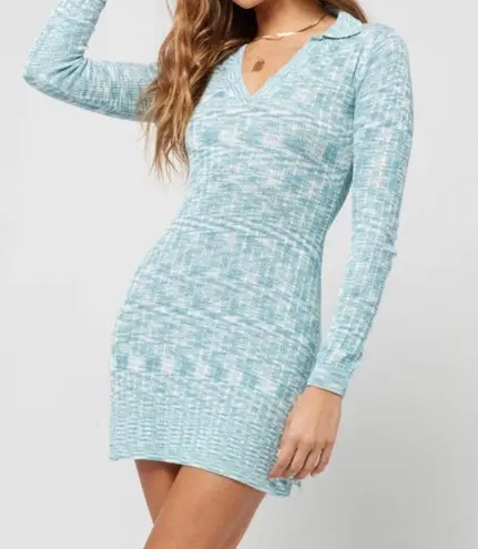 l*space L* Aria Rib Knit Dress Poolside Blue S