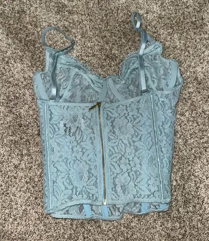 Beginning Boutique Louisa Light Blue Corset Top