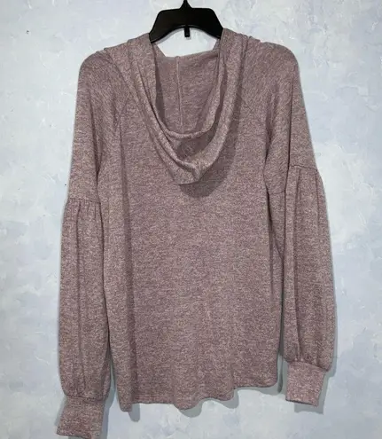 Lann Gy by Guiliana Heather Pink Hooded Wide Leg Lounge Sweatsuit Oversize S/XS