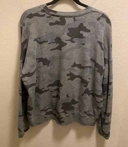 Sundry Heather Grey Camo Print Sweatshirt Size 3(L)