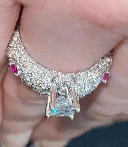 14k Gold Cushion Diamond Engagement Ring Silver