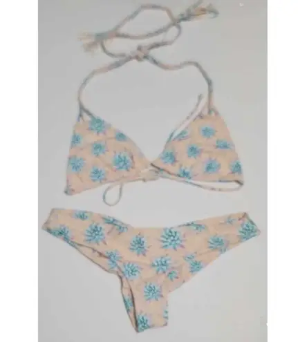 Tori Praver Swimwear Shyla / Kalani Bikini Set Wild Agave Ginger Pink Blue Large