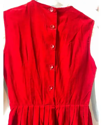 Vintage Kerrybrooke Sears Roebuck Cherry Red Velvet Jumper 2 Piece Dress