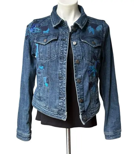 Pilcro and the Letterpress Anthropologie Pilcro Beaded Embroidered Denim Jacket