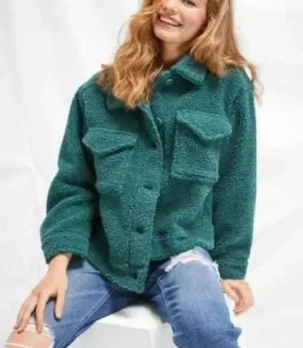 American Eagle  Green Sherpa Jacket, Size M