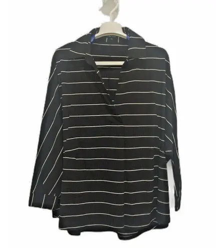 Olive Scent Womens Small Top Black Raw Edge 3/4 Sleeve Oversized Lagenlook Boho - Image 1