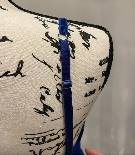 Marchesa Notte royal blue ruffle dress velvet trim tulip maxi Size 2